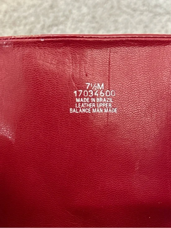 Franco Sarto Red Patent Mid-Calf Buckle Boots - Picture 8 of 9